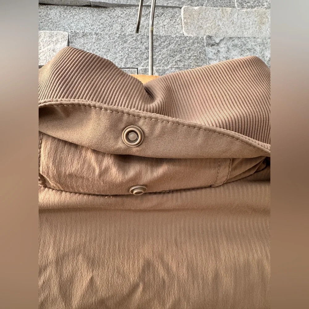LuLulemon Beyond the Studio Beige Tan Brown Safari Hoodie Jacket 6 - Picture 8 of 16